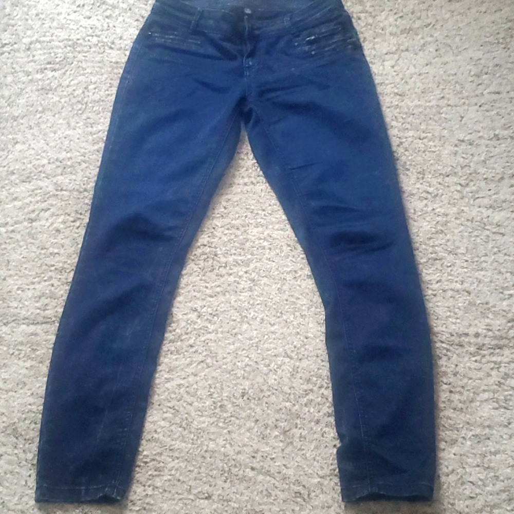 Deep blue stone wash denim stretch jeans by vanilla star size 5